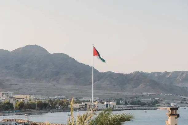 Photo of Jordanian Flag in the Gulf of Aqaba