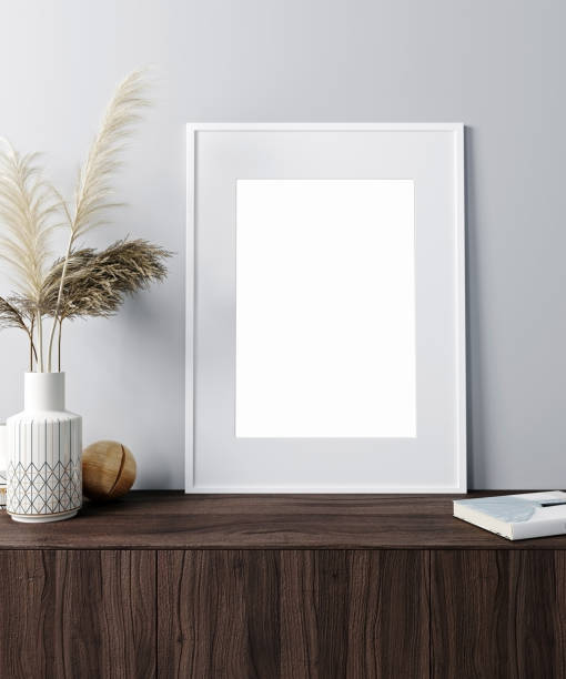 istock mock up poster frame in modern interior background, Scandinavian style, 3D render, 3D illustration 1352743103