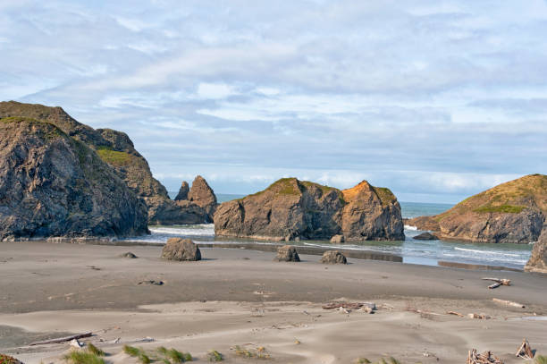 istock Oregon Coastline with Beach and Rocks 1352743341