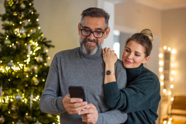 istock Christmas celebration at home 1352747785