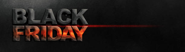 Restrained elegance banner for sales on Black Friday. Rectangular banner. Sale poster of black friday. Design home page sliders for black friday sales on red background. 3d illustration banner de elegancia comedida para las ventas en el black friday. banner rectangular. cartel de venta del black friday. diseñe controles deslizantes de la página de inicio para las ventas del viernes negro sobre fondo rojo. ilustración 3d
