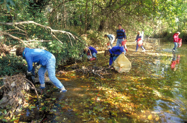 River and Stream Clean-Up School Project stock photo