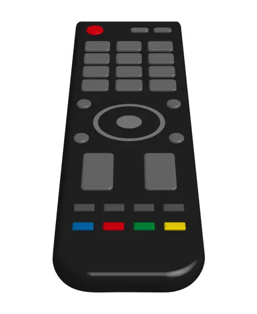 Vector illustration of TV remote controller isolated vector illustration.