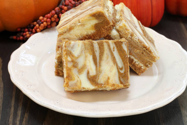 istock Pumpklin swirled pumpkin cheesecake bars 1352777297