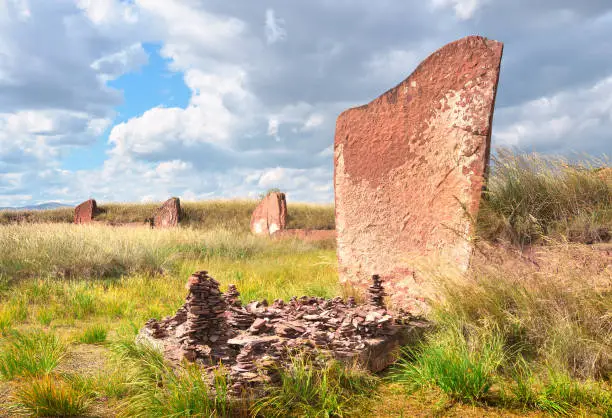 Photo of Salbyksky kurgan in the steppes of Khakassia