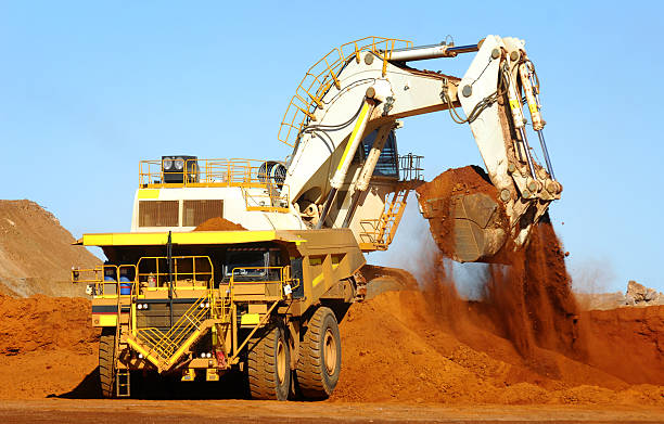 istock Excavator loading ore into a haul truck. 135277875