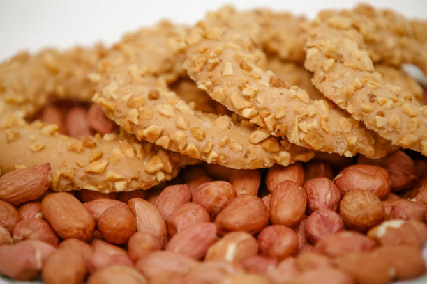 Peanut butter cookie recipe on the beautiful plate.
