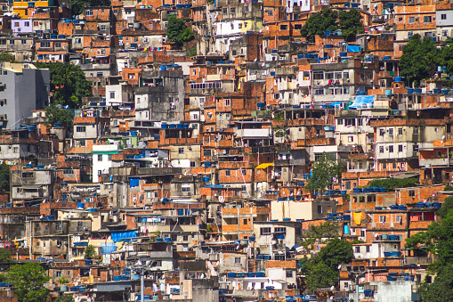shantytown rocinha in Rio de Janeiro.