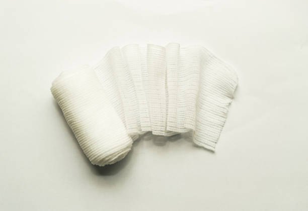 istock Gauze bandage in roll with wrinkled 1352788347