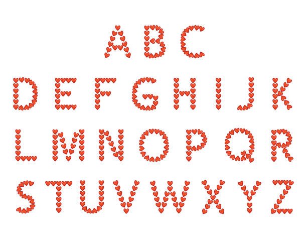 istock Alphabet from red hearts love symbol 1352792551