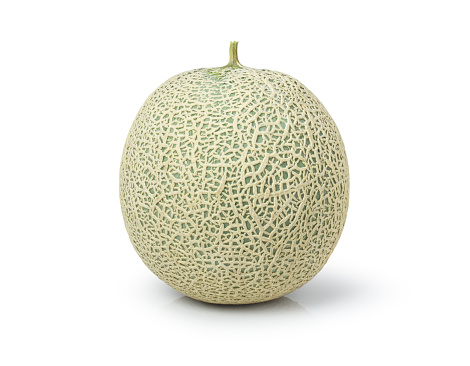 Melon or cantaloupe (Cucumis melo) isolated on white background. Clipping path