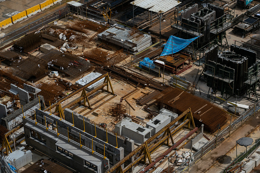 A perspective shot of a construction site.