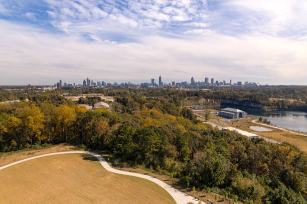 istock Westside Reservoir park with skyline in the background 1352801576