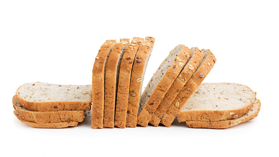A loaf of rye bread with seeds. isolated on white background