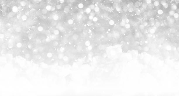 istock Winter background with snow drifts and bokeh circles 1352806776