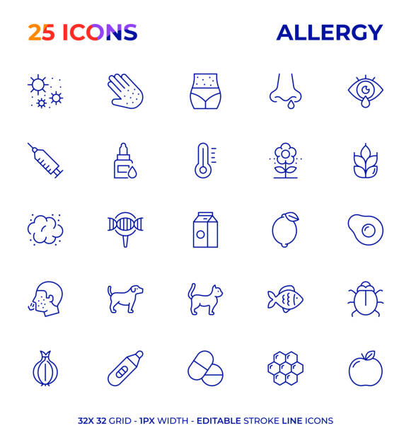 アレルギー編集可能な線アイコンシリーズ - sore eyes点のイラスト素材／クリップアート素材／マンガ素材／アイコン素材
