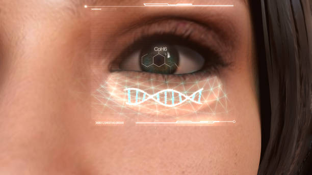 istock DNA scan effect on eye skin. 1352813250