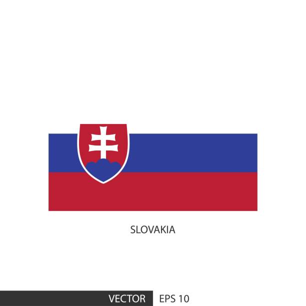 Slovakia square flag on white background and specify is vector eps10. Slovakia square flag on white background and specify is vector eps10. оплата праці медичних працівників 2018 stock illustrations