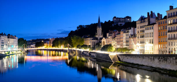 istock Panoramic view of Lyon at dusk 1352822942