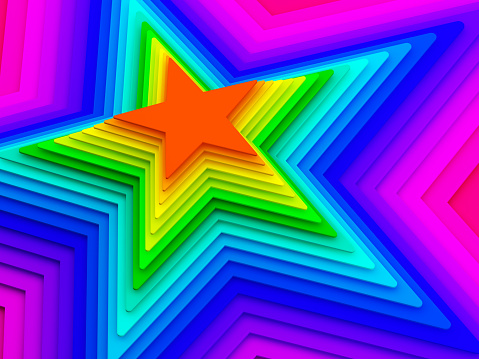Abstract stars polygon rainbow background