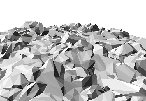 Heap of stones isolated on a white background. 3D. Vector illustration.