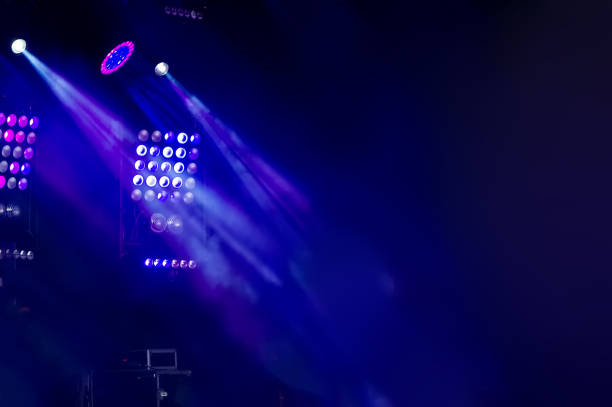 istock Illuminated scene spotlights during rock concert. 1352826441