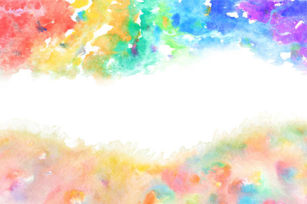 istock abstract rainbow color line, natural watercolor texture background, vector illustration, new year image 1352834485