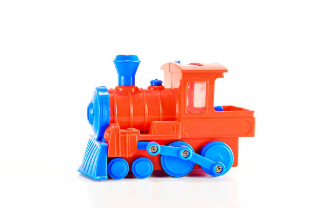 Close-up of toy train Close-up of toy train Object on a White Background miniature train stock pictures, royalty-free photos & images