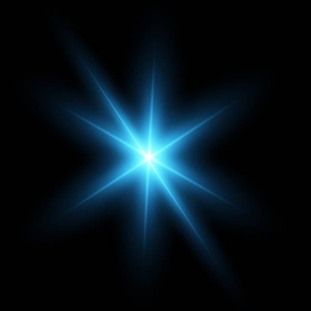 istock Effect of bright glow of blue stars. Light particles. 1352841820