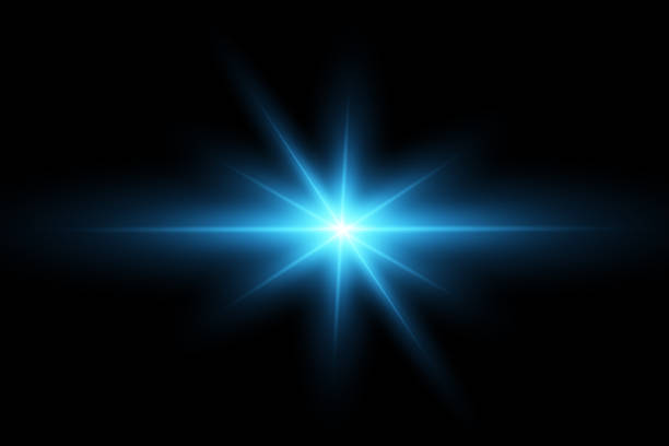 istock Effect of bright glow of blue stars. Light particles. 1352841821