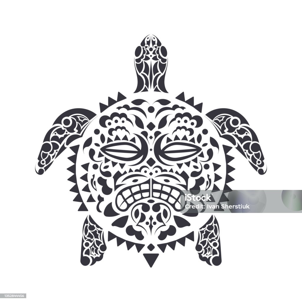 Rùa Theo Phong Cách Xăm Của Bộ Lạc Polynesia Mặt Nạ Mai Rùa Mô ...