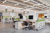 istock Modern open plan office space interior 1352854006