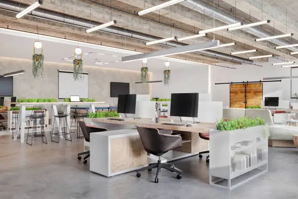 Photo of Modern open plan office space interior