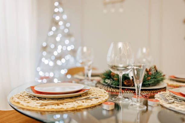 Apartment decorated for Christmas and New Year