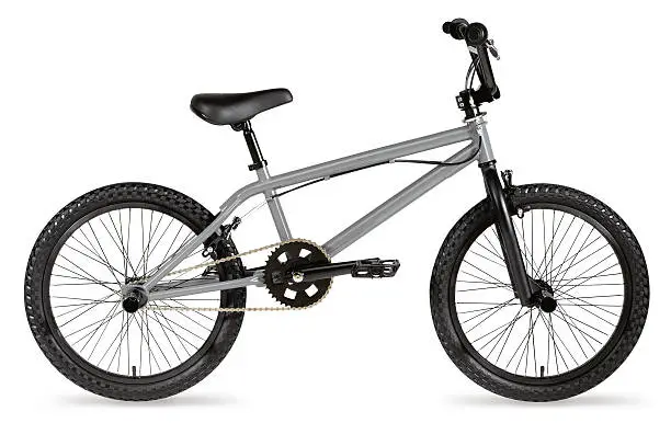 Studio photo of BMX bike on white background with clipping path.