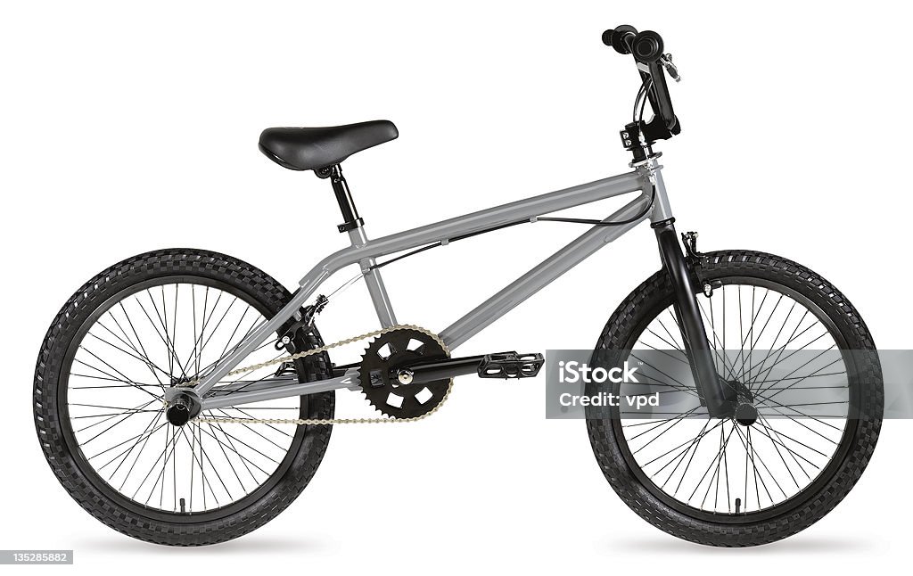 Серый BMX велосипед - Стоковые фото Велосипедный мотокросс роялти-фри