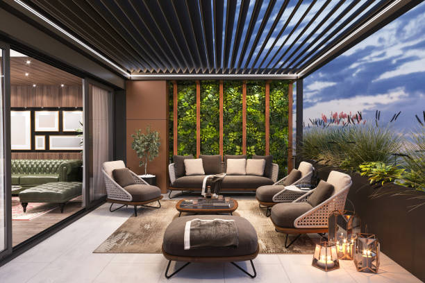 istock Luxury apartment terrace 1352860429