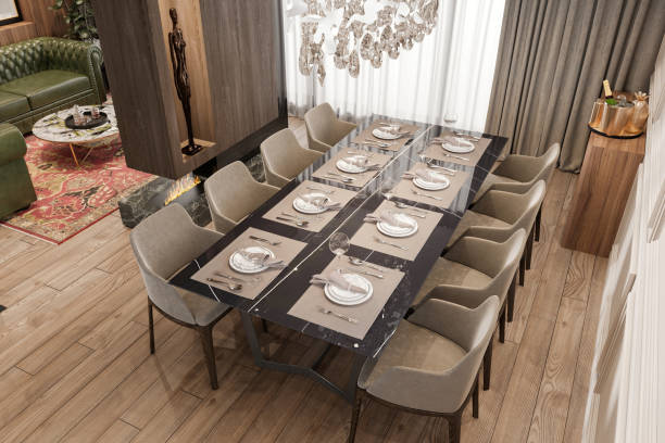 istock Luxury apartment dining room interior 1352860437