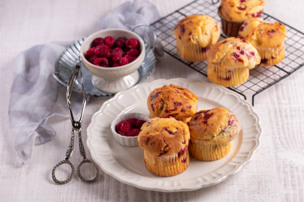 istock Homemade delicious raspberry muffins 1352866236