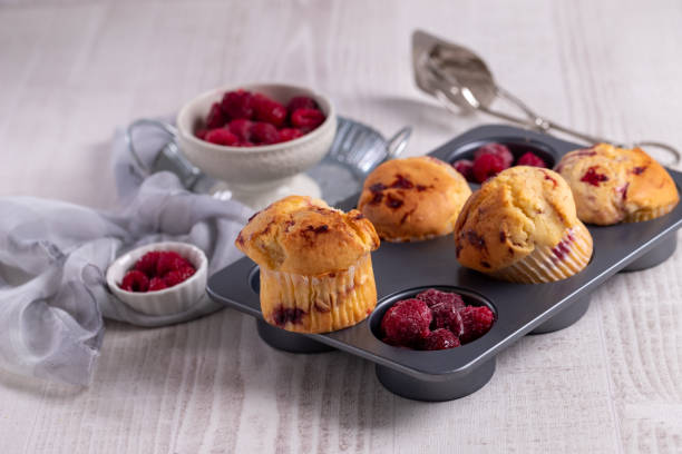 istock Homemade delicious raspberry muffins 1352866386