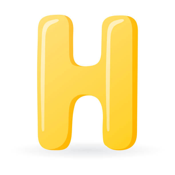 istock Vector isolated cartoon letter H of the English alphabet. 1352866437