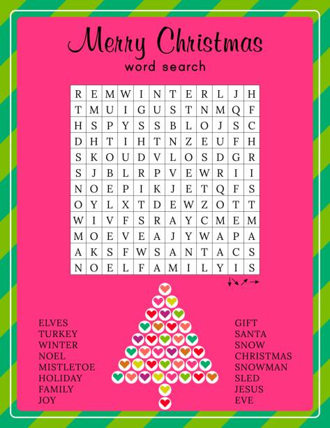 istock Merry Christmas word search puzzle. Printable worksheet about winter holidays. Educational crossword game for children and adults. 1352867573