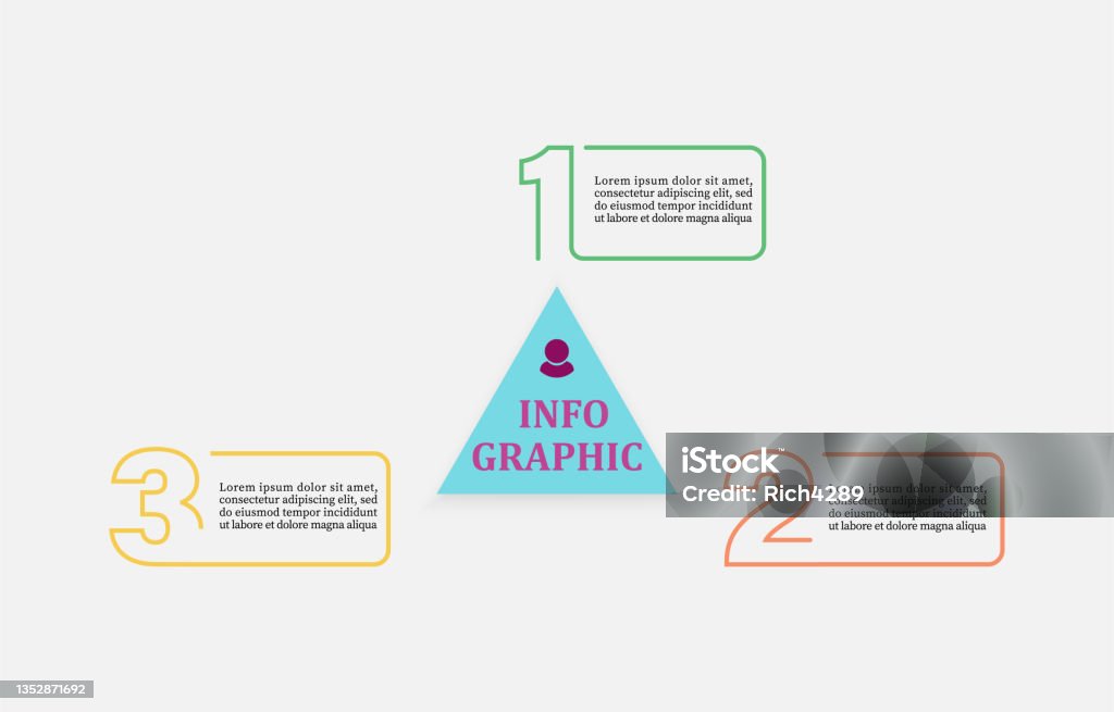 Infographic Text Vector Present Three Element Infographic Triangle ...