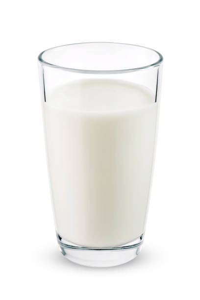 istock Glass of milk isolated on white background 1352873067