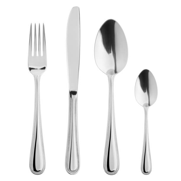 istock fork, knife, spoon, teaspoon, cutlery isolated on white background, clipping path 1352875782