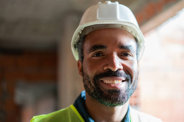 istock Close-up of a construction worker at site 1352877456