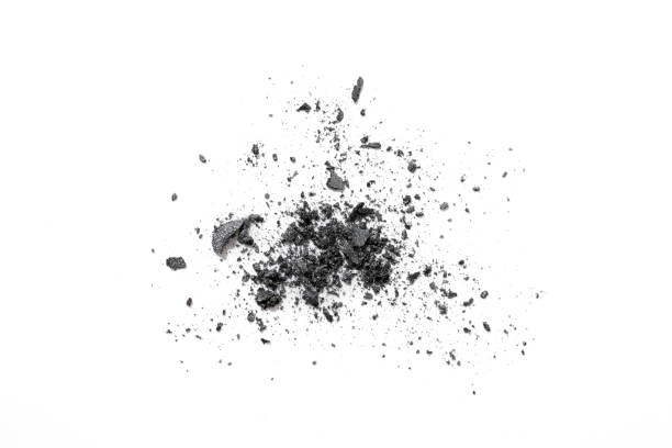 istock Dark gray crushed eyeshadow isolated on white background. 1352878501