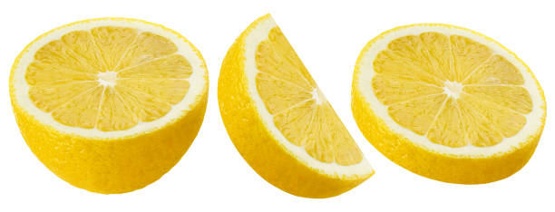 istock Halfs and slice of lemon isolated on white background, collection 1352881133