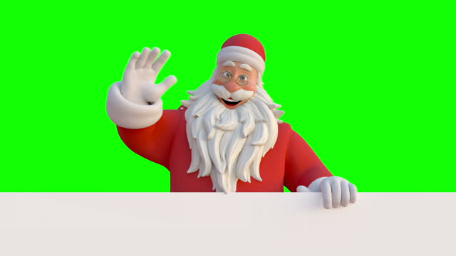Santa Claus waving at the camera