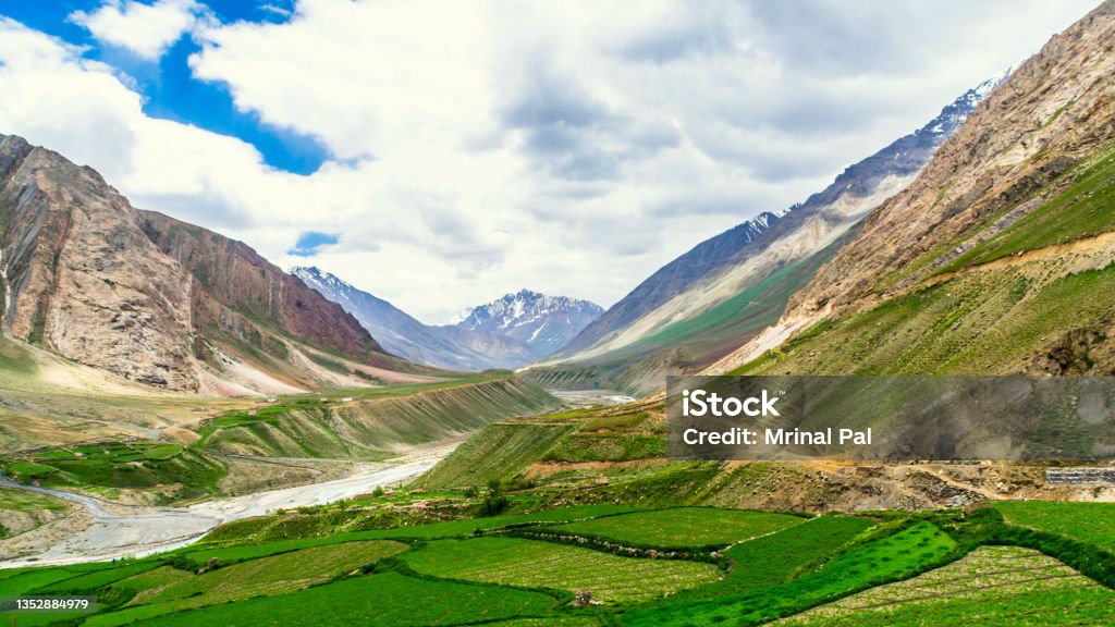 The beautiful view of Pin Valley and Pin River, Pin Valley National Park Himachal Pradesh Stock Photo